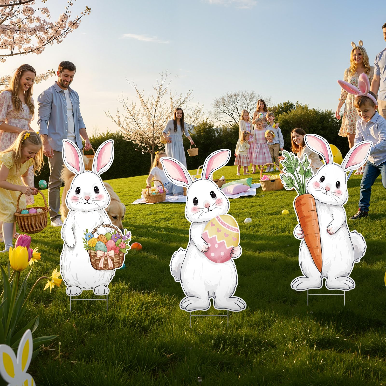 Vicenpal waterproof corrugated plastic yard sign resists weather for lasting Easter decor