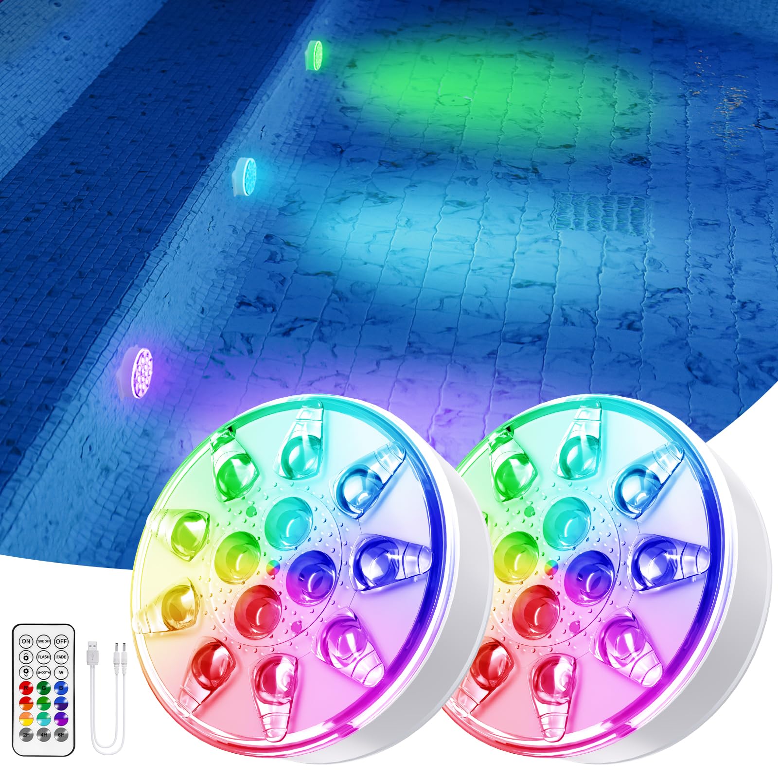 VICHTOP pool light with remote control for easy color changes