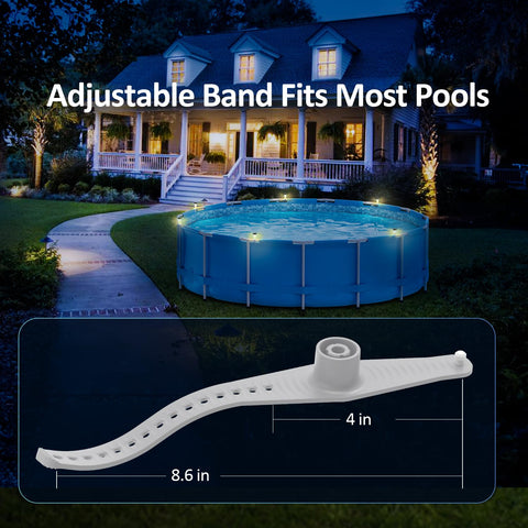 VICHTOP solar pool lights install easily along fences and pool edges.