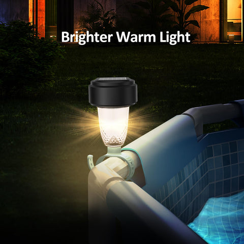 VICHTOP framed pool fence lights illuminate edges for a welcoming night ambiance.