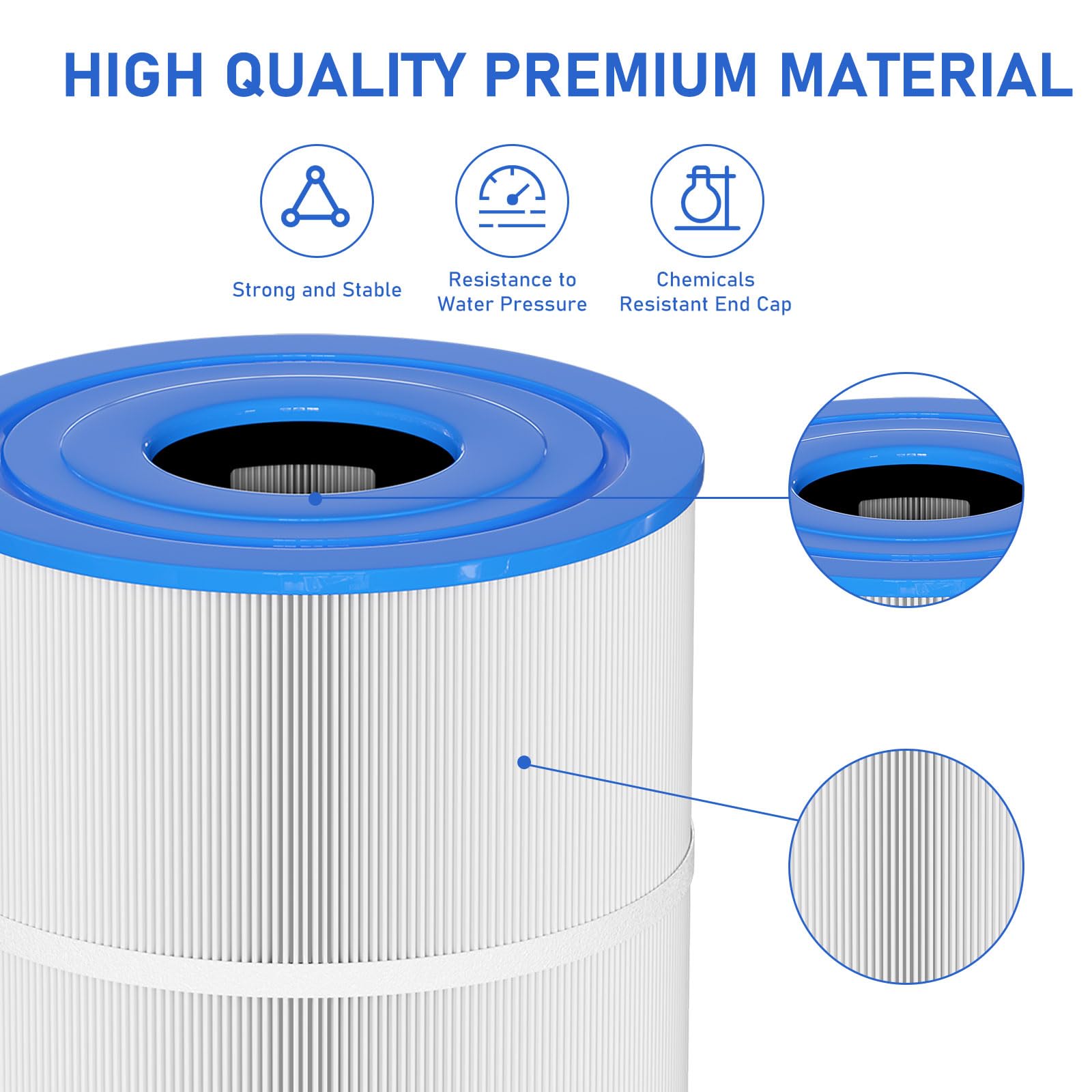 Vickmons C-8465 spa filter top and bottom openings ensure simple fit.