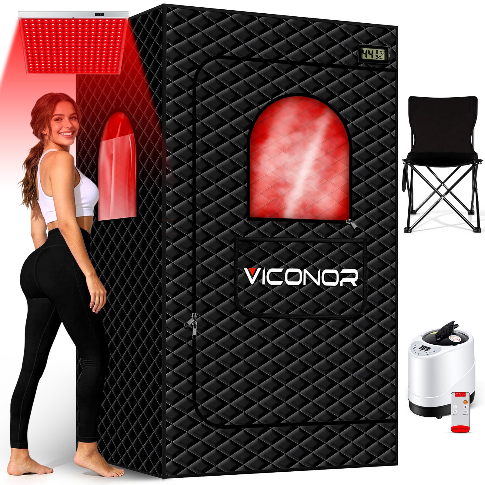 Viconor Infrared Sauna Box front view for home relaxation and convenient use