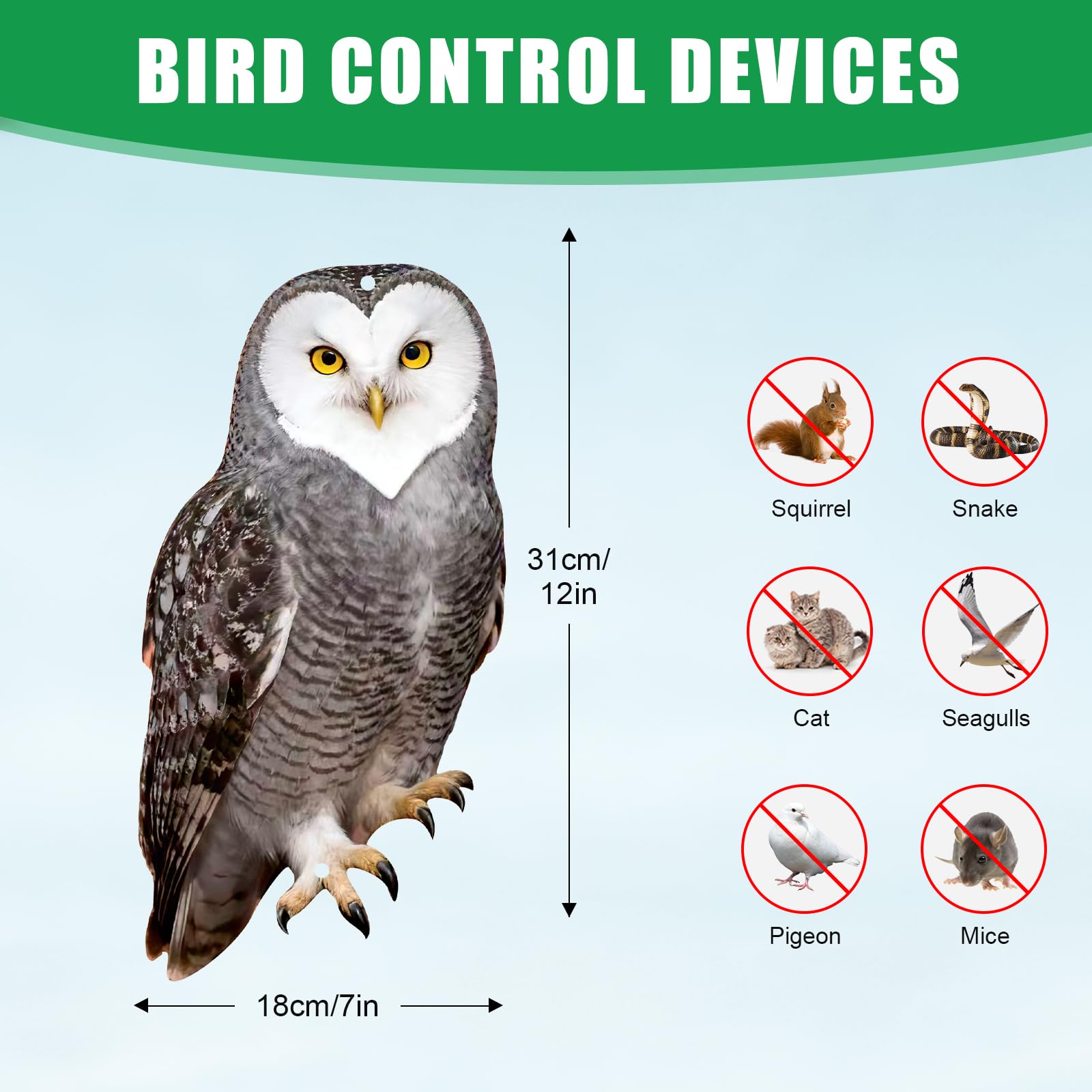 Vicsiyi hanging owl easy install for garden or patio.