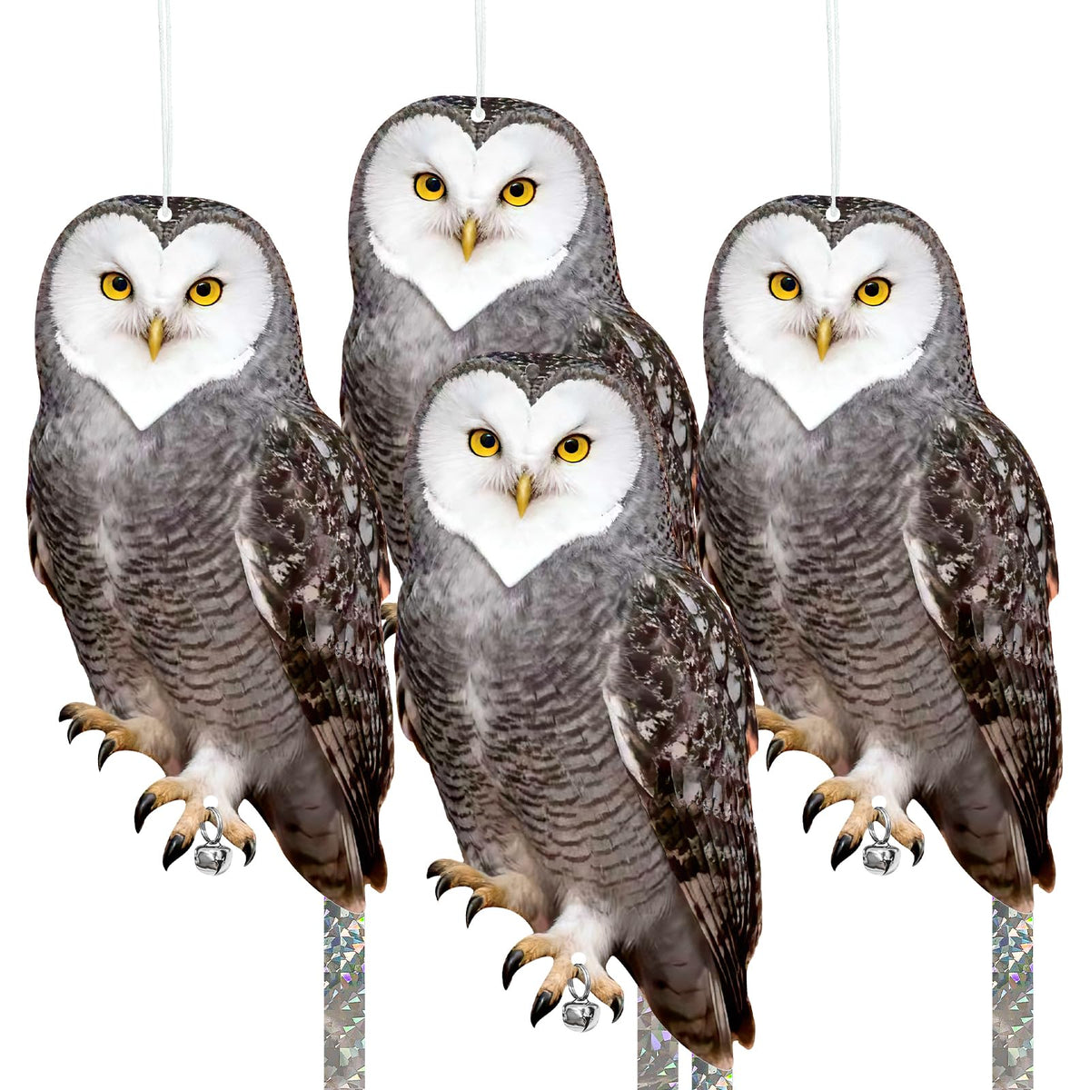 Vicsiyi fake owl double-sided deterrent protects garden.