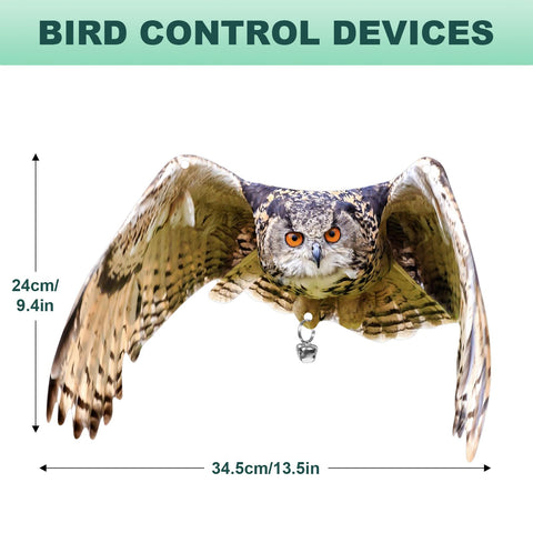 Vicsiyi owl with reflective tape decoration for patio deterrence