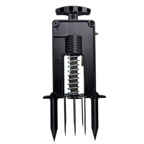 Victor Easy-to-Set DeadSet Mole Trap in ground showing quick setup for mole control