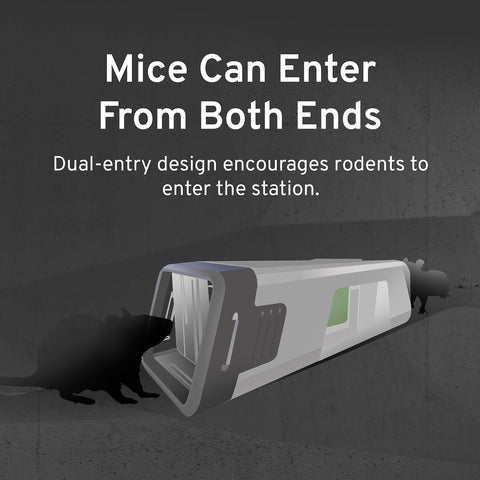 Victor Fast-Kill M922 side view highlighting dual-entry tunnels for rodent access