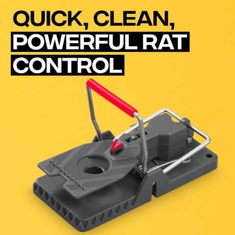 Victor M144B trap with oversized trip pedal activated for quick, reliable rat capture.