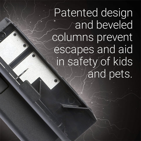 Victor M250S beveled columns hold mice in place to prevent escapes.