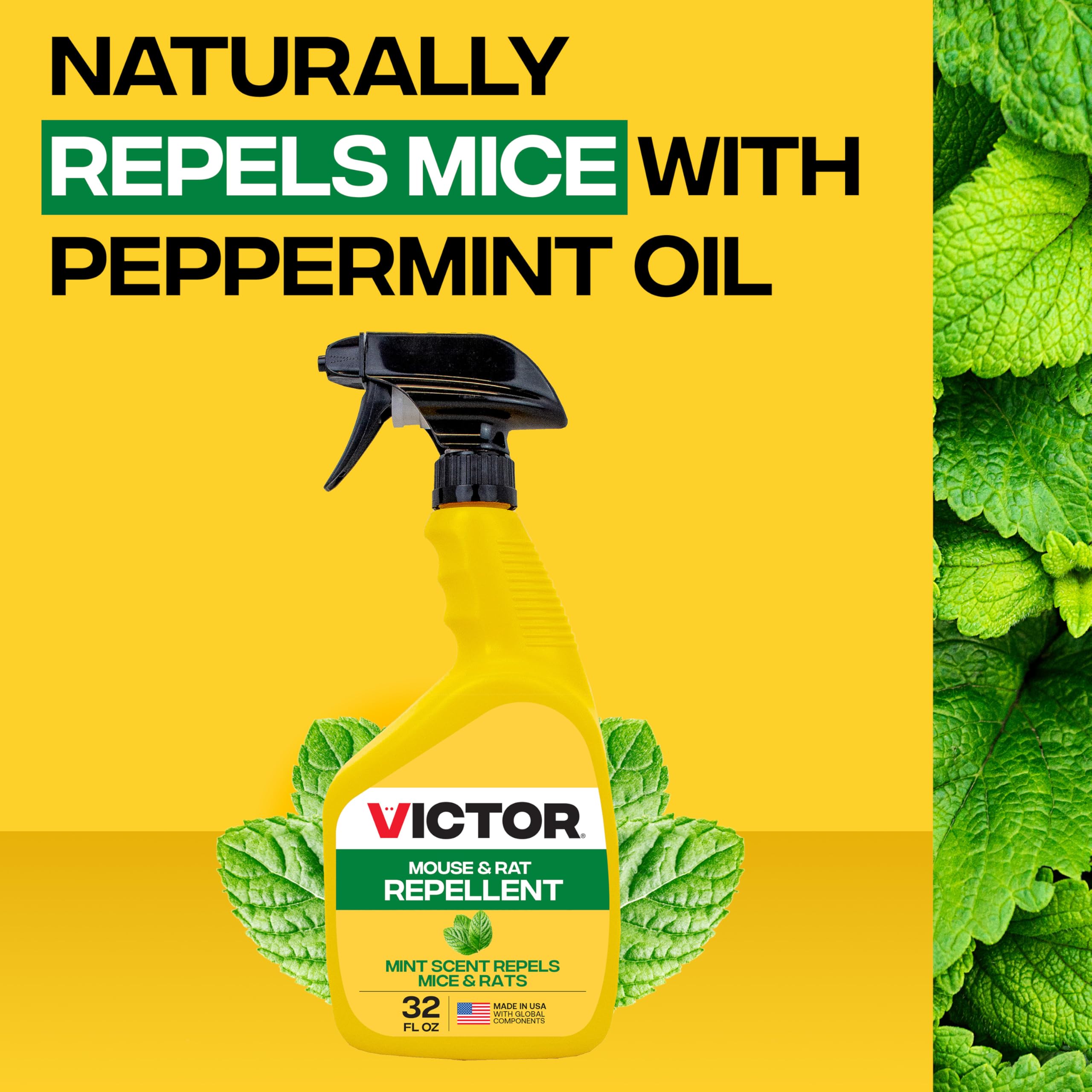 Victor M809 indoors around entryways for pest deterrence.