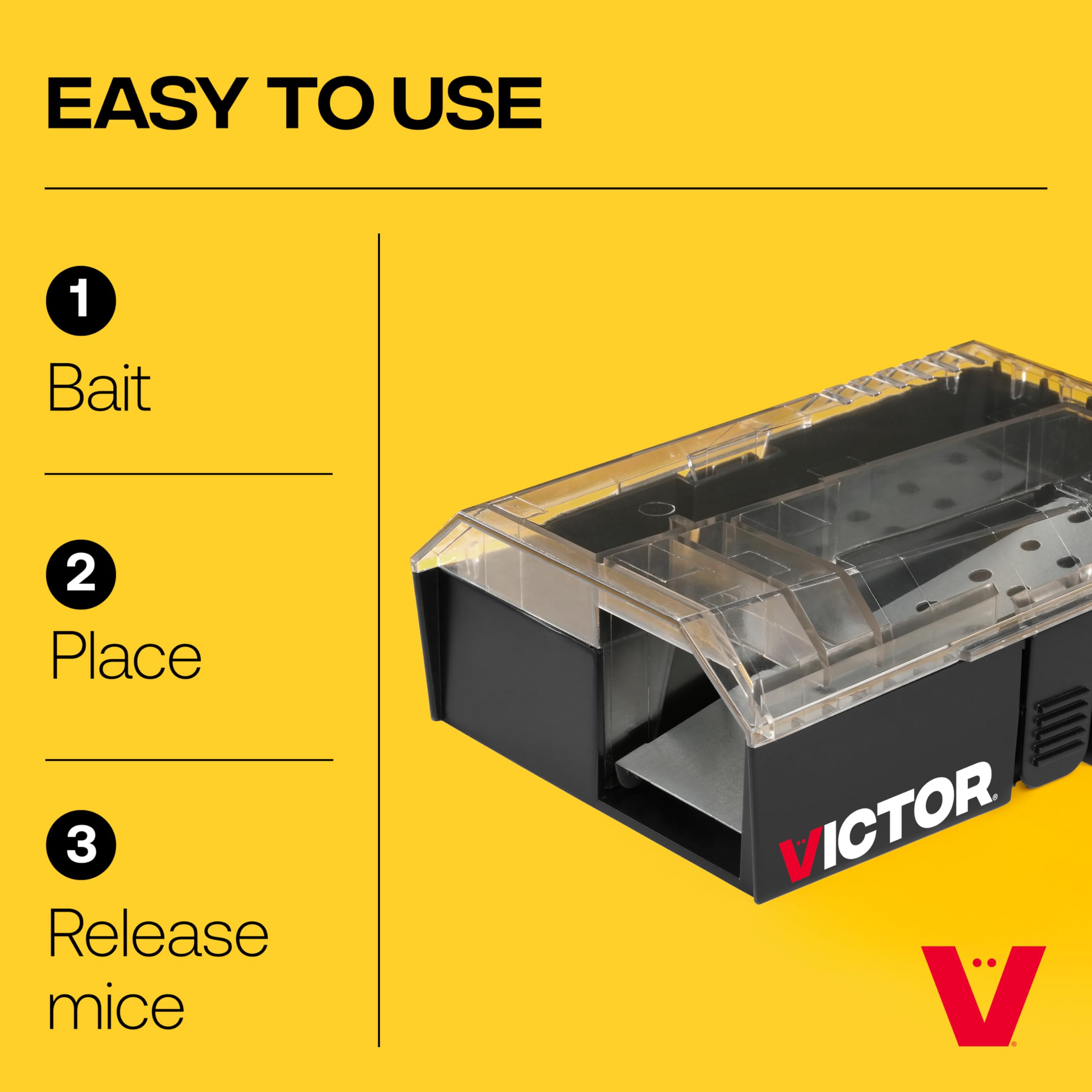 Victor trap indoor-outdoor use shown in setting near pantry