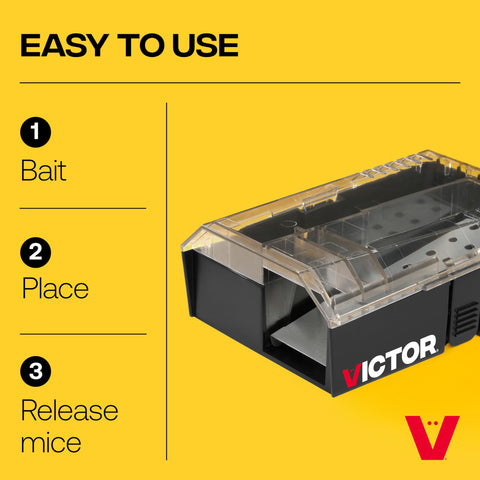 Victor trap indoor-outdoor use shown in setting near pantry