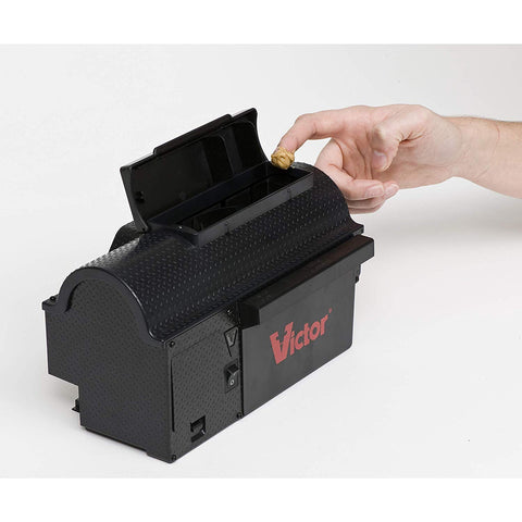 Victor Multi-Kill trap removable collection drawer enables no-touch disposal.