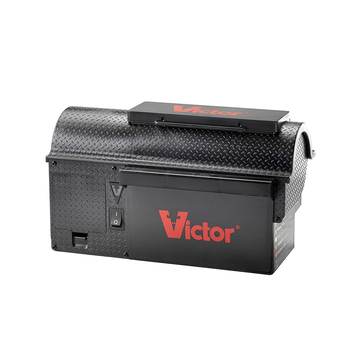 Victor Multi-Kill trap indoor front view shows quick rodent control with clear indicator lights.