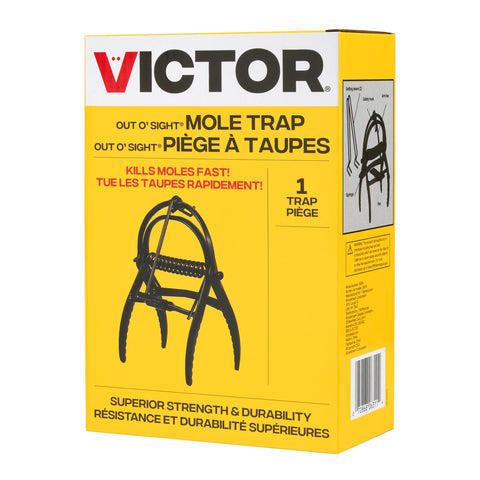 Victor Out O'Sight trap in the field defending a lawn.
