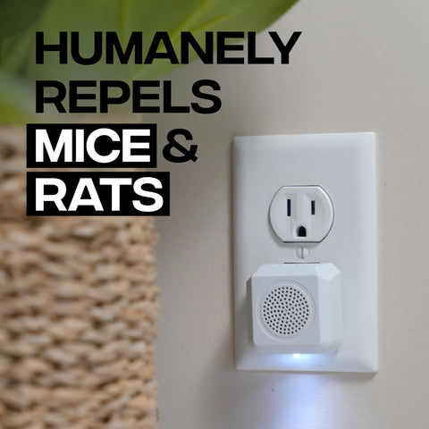 Victor PestChaser ultrasonic waves illustration deterring rodents in a room