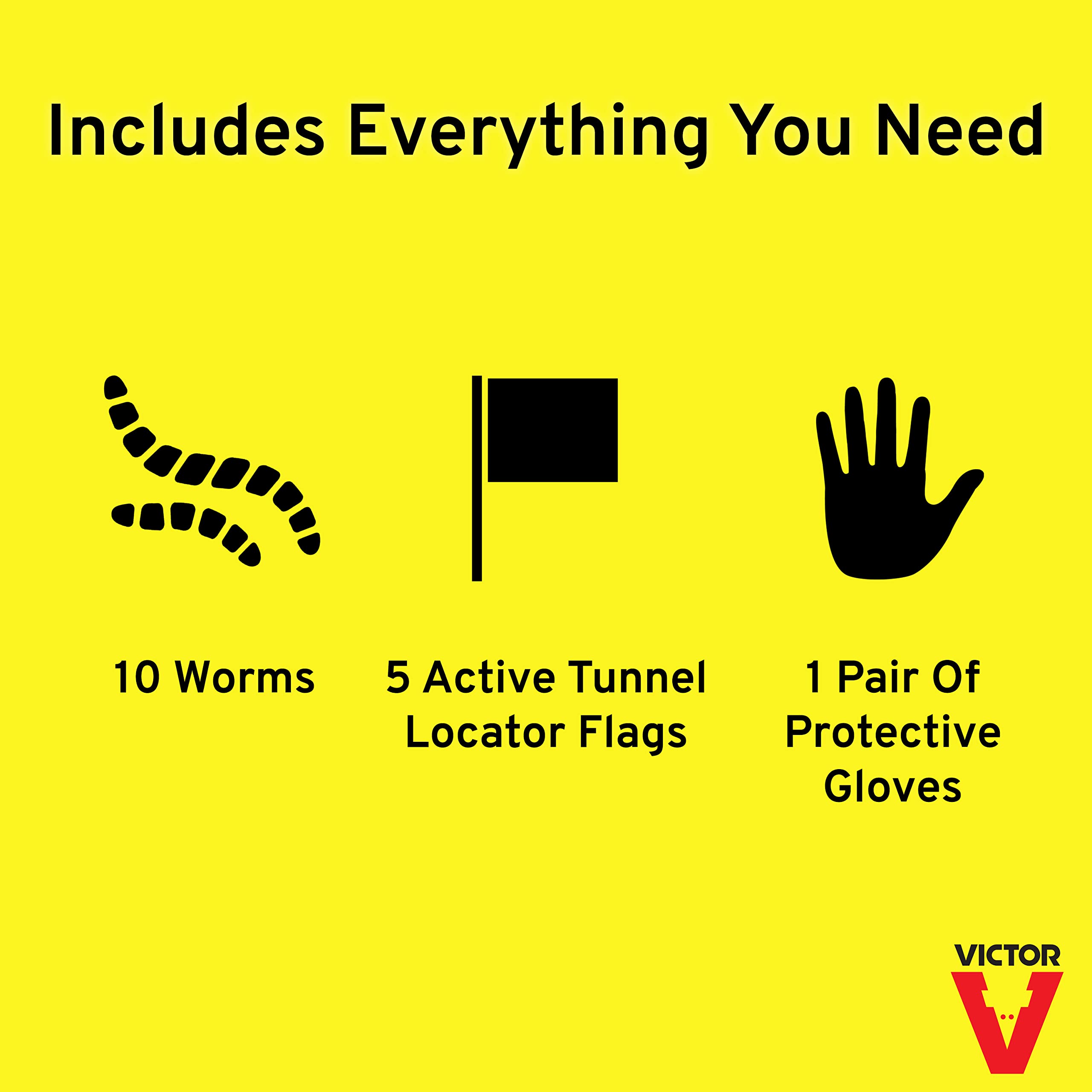 Victor Poison Moleworms 10-worm bait pack supports thorough mole treatment.