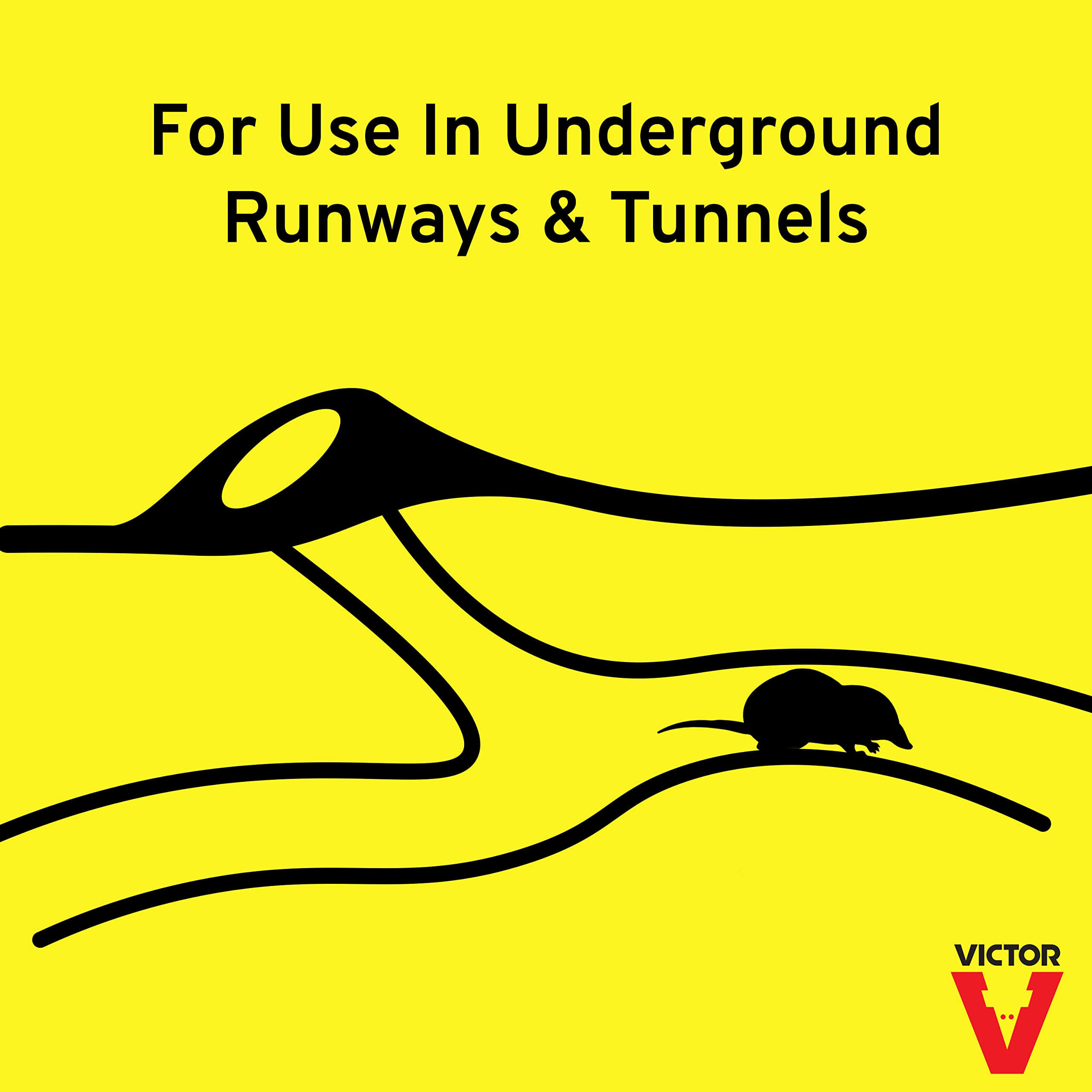 Victor Poison Moleworms with tunnel locator flags ensure precise bait placement.