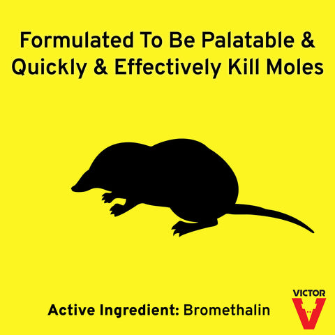 Victor Poison Moleworms enable underground tunnel delivery for mole control.