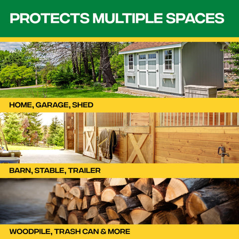Outdoor-use setup near a barn shows simple installation
