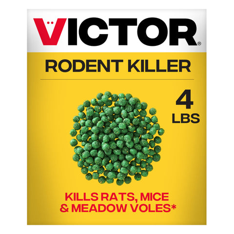 Victor rat poison in outdoor-indoor bait-stations for comprehensive rodent control around homes.