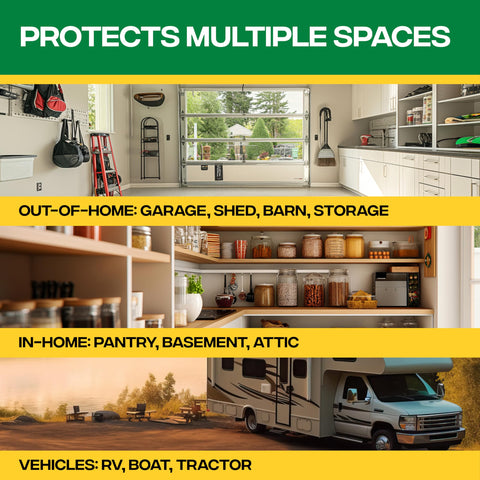 Victor Scent-Away attic storage placement keeps high-traffic areas protected