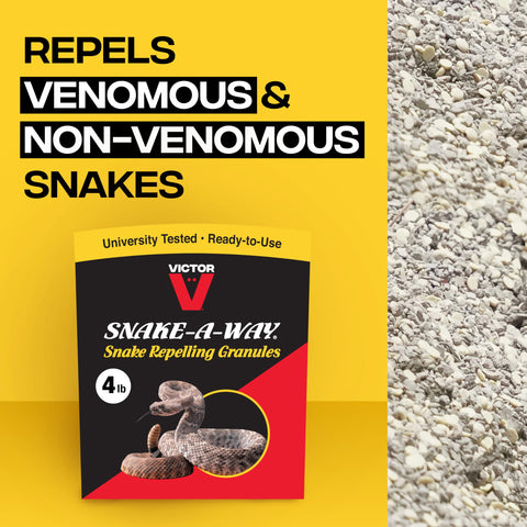 Victor Snake-A-Way odor disruption illustration shows the repellent in action.