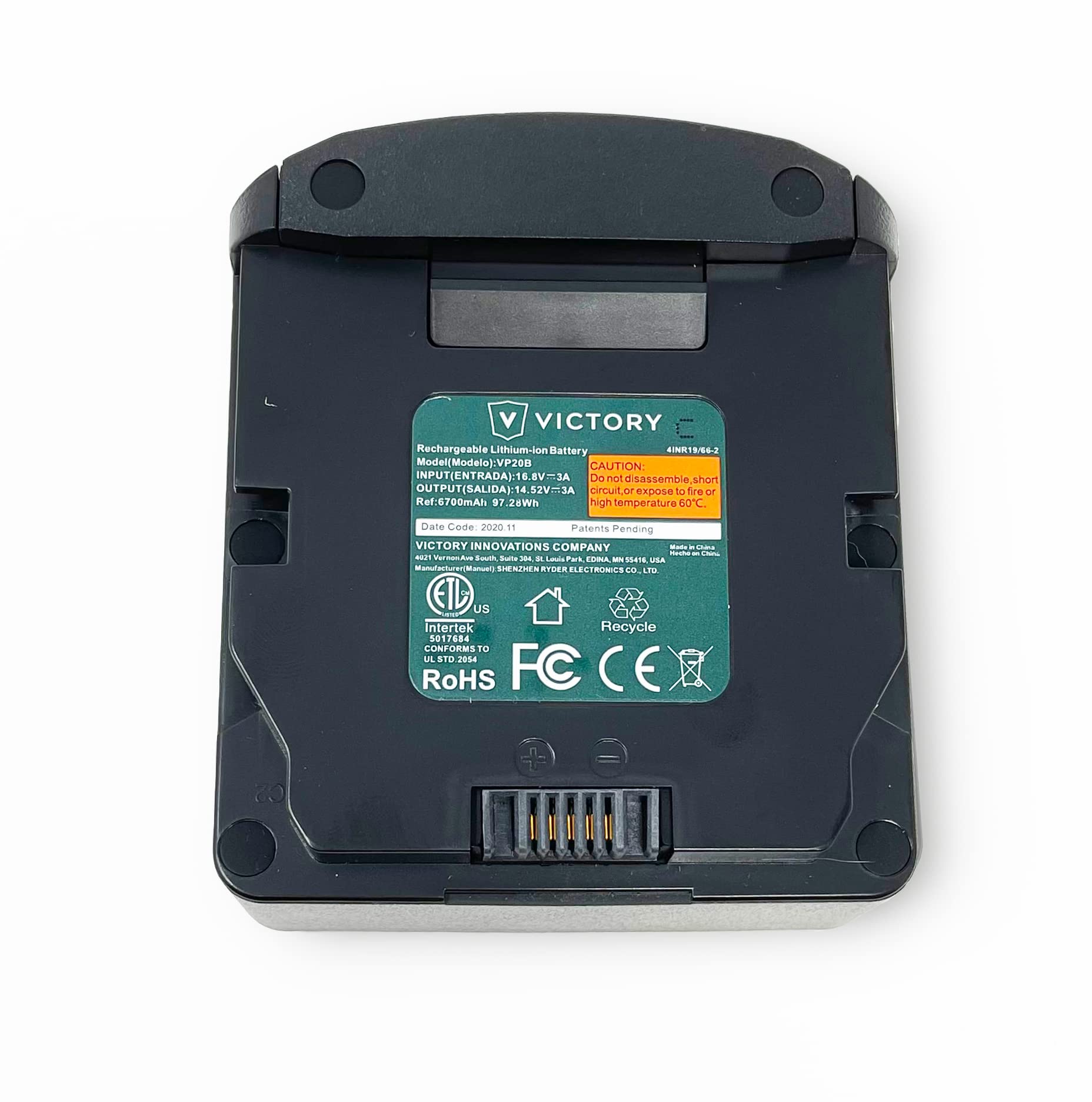 Victory Innovations VP20B battery packaging ready for field tasks.