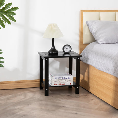 VICTORY RELAX Black Adirondack table with smooth edges for family-friendly use.