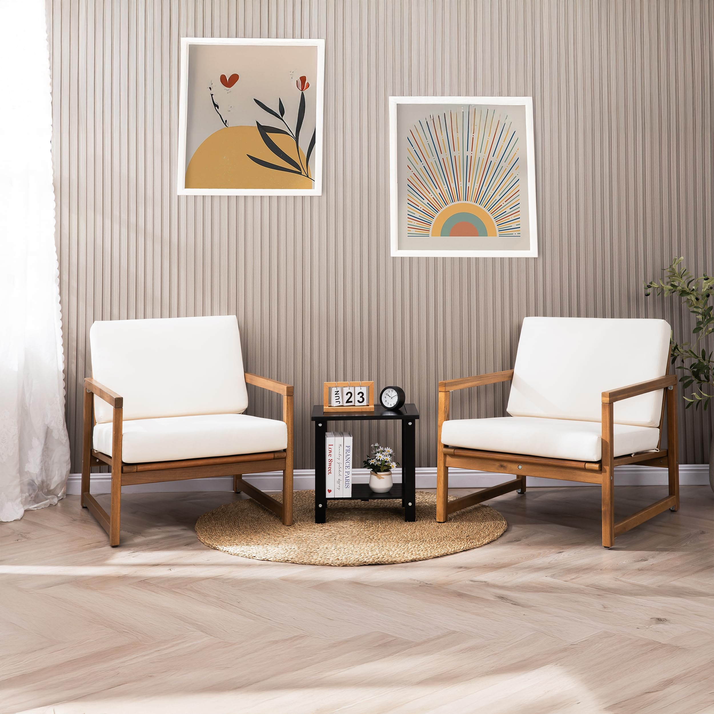 VICTORY RELAX Eco-friendly acacia wood supports sustainable decor choices.