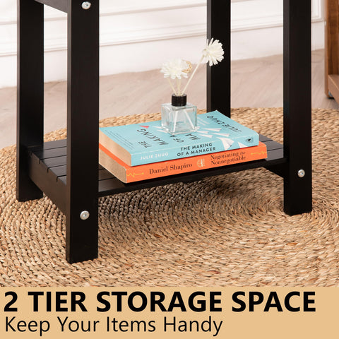 VICTORY RELAX Garden end table optimizes space in a cozy corner.