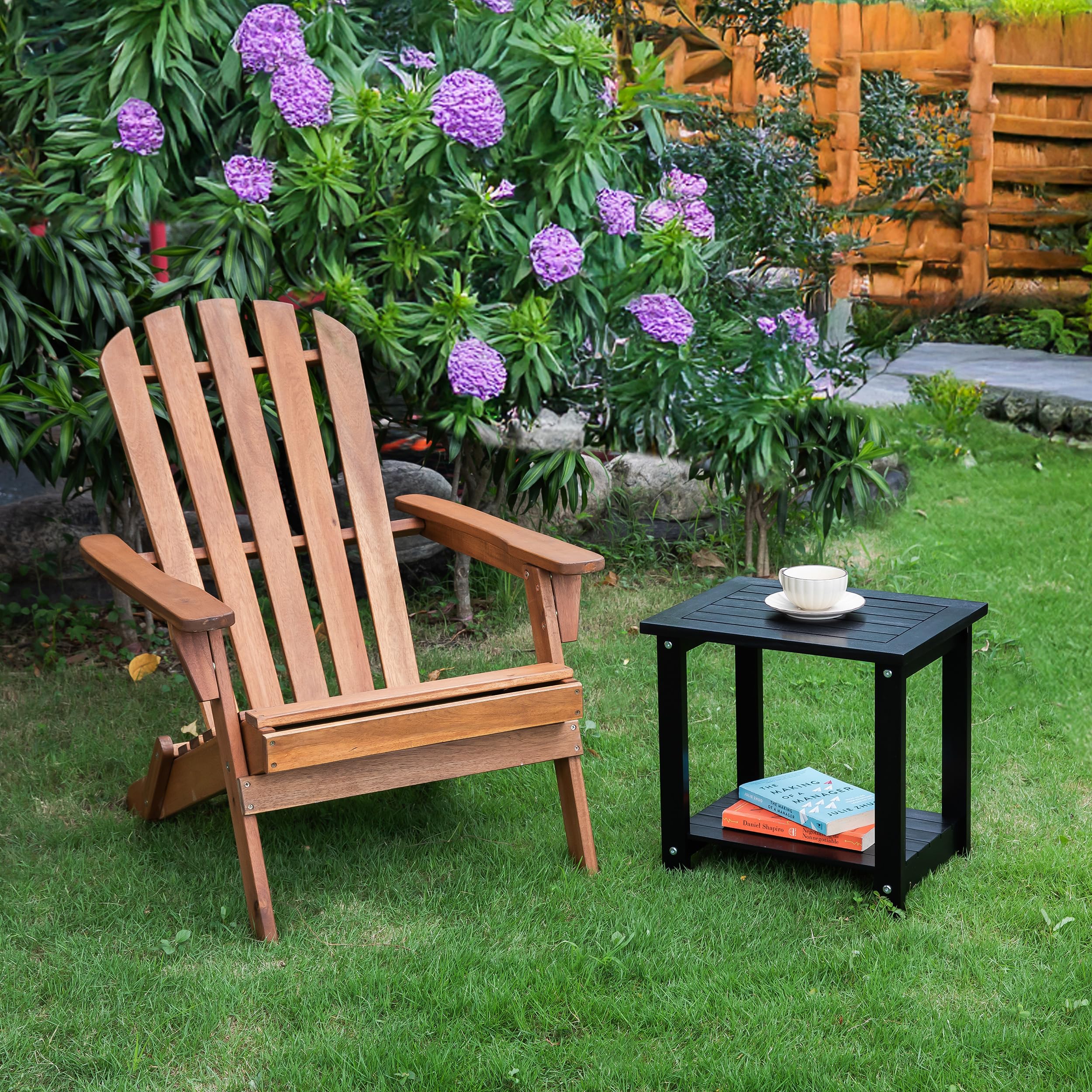 VICTORY RELAX Small porch table fits compact outdoor spaces.