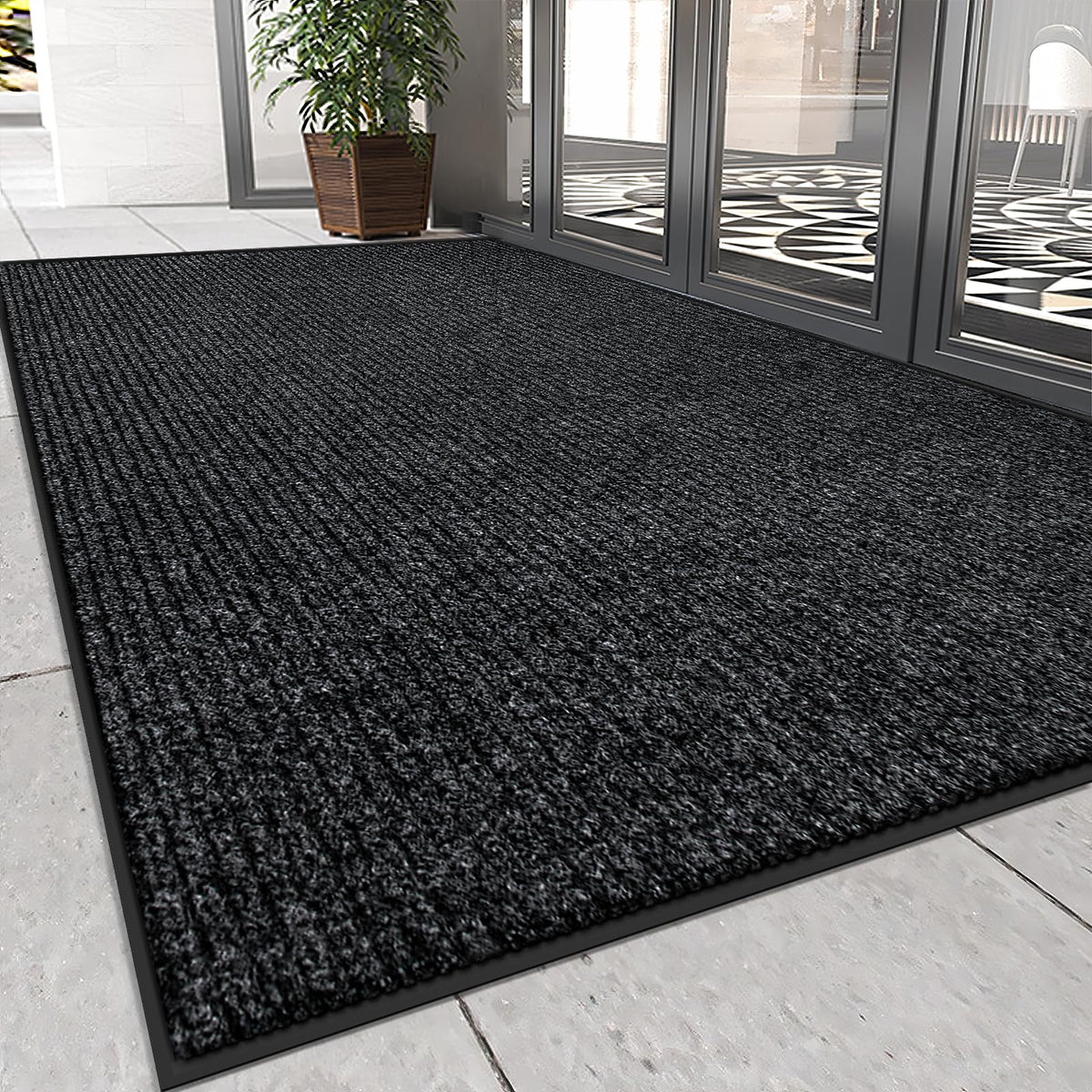 Vicwe 4x8 door mat front view helps keep entryways dry and clean.