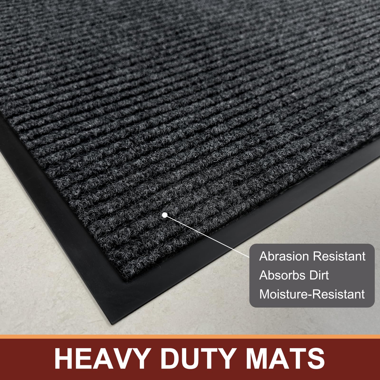 Vicwe door mat rib close-up highlights dirt-trapping texture