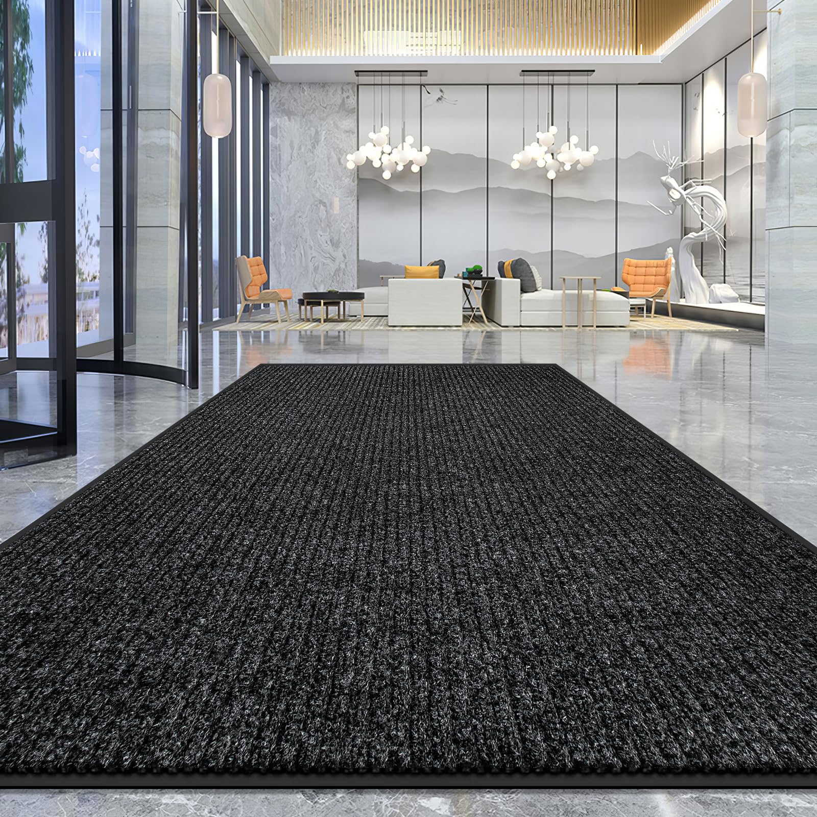 Vicwe heavy-duty indoor outdoor door mat for entryways traps dirt at the threshold.