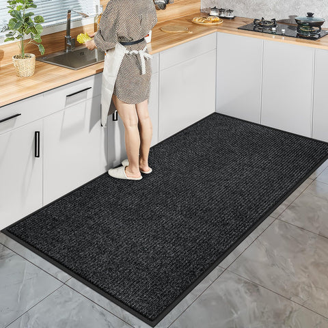 Vicwe indoor-outdoor door mat front view with large, durable surface for mud removal
