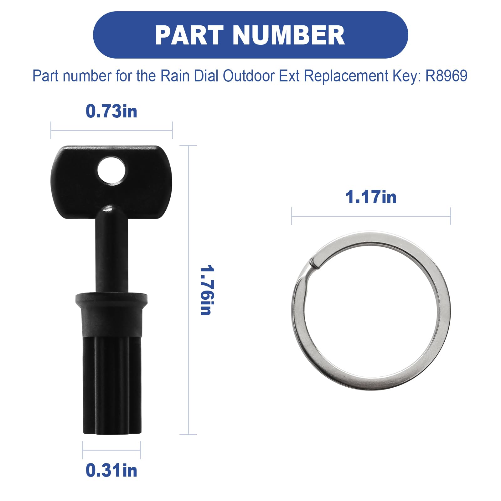 VIDABTE R8969 irrigation key fits Irritrol and Rain Dial, enabling fast access