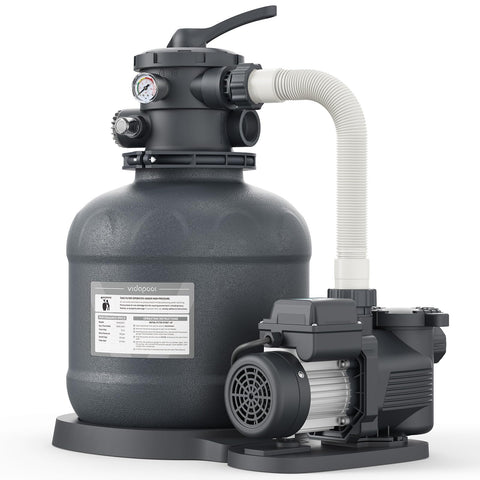 Vidapool sand filter pump assembly shows durable construction for reliable above-ground pool filtration.