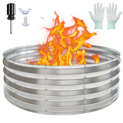 Vidica 36-inch round fire pit ring ready for quick, outdoor assembly and use