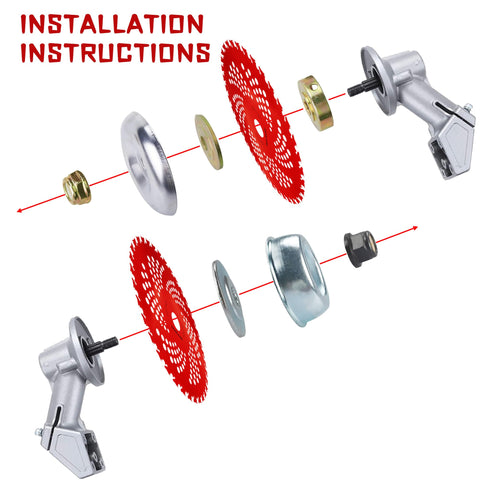 Durable carbide tips resist impact when cutting small trees and dense brush.