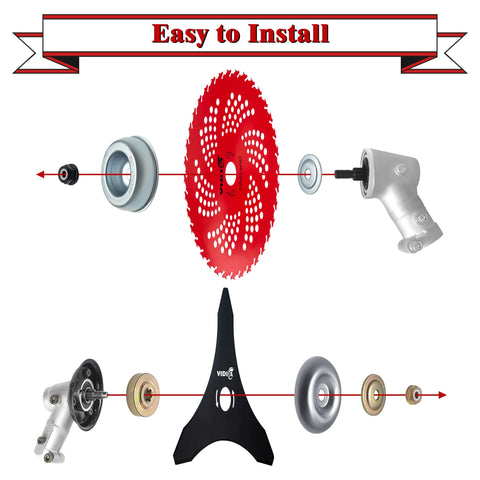 Vidica weed eater blade installation kit showing easy secure lock