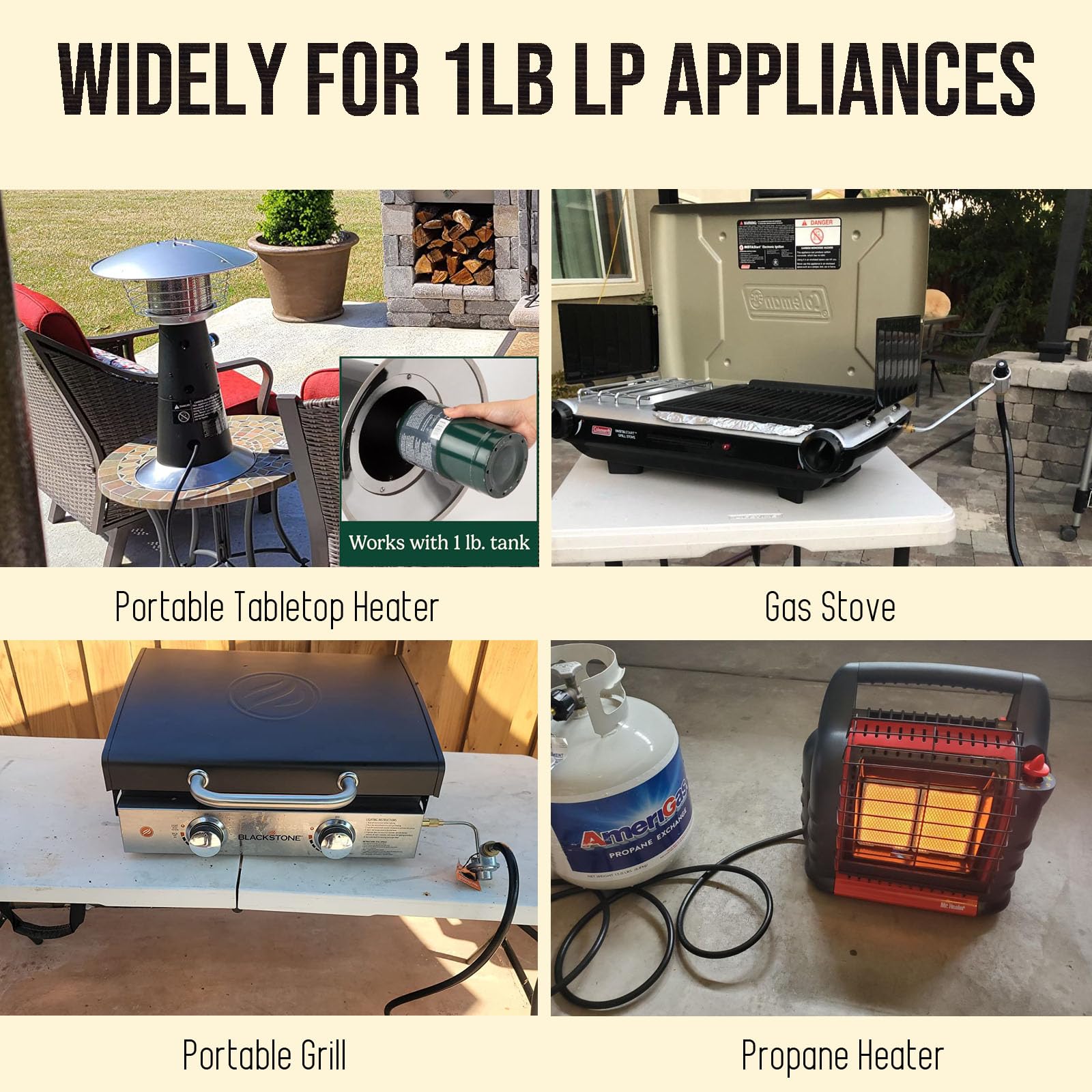 VIEAUBE brass connector demonstrates leak-proof durability for outdoor heater setups.