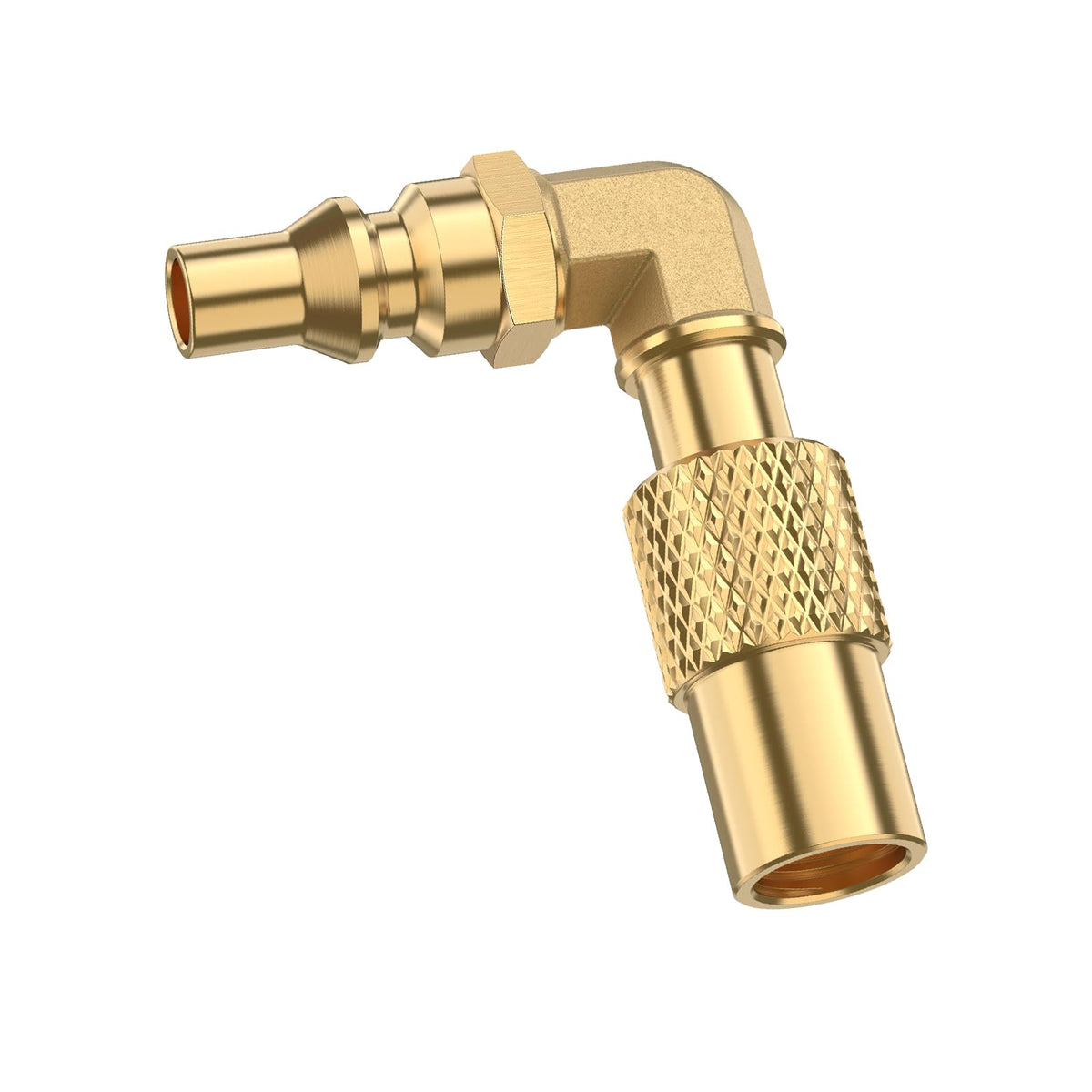 VIEAUBE brass RV elbow adapter with 1/4 in quick connect for secure propane hookup