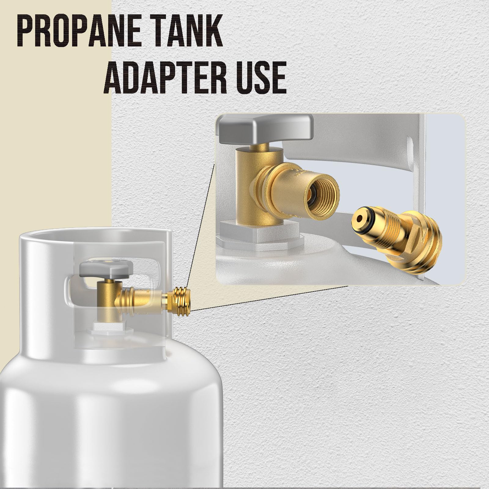 VIEAUBE old to new propane adapter enables modern regulators on older tanks.