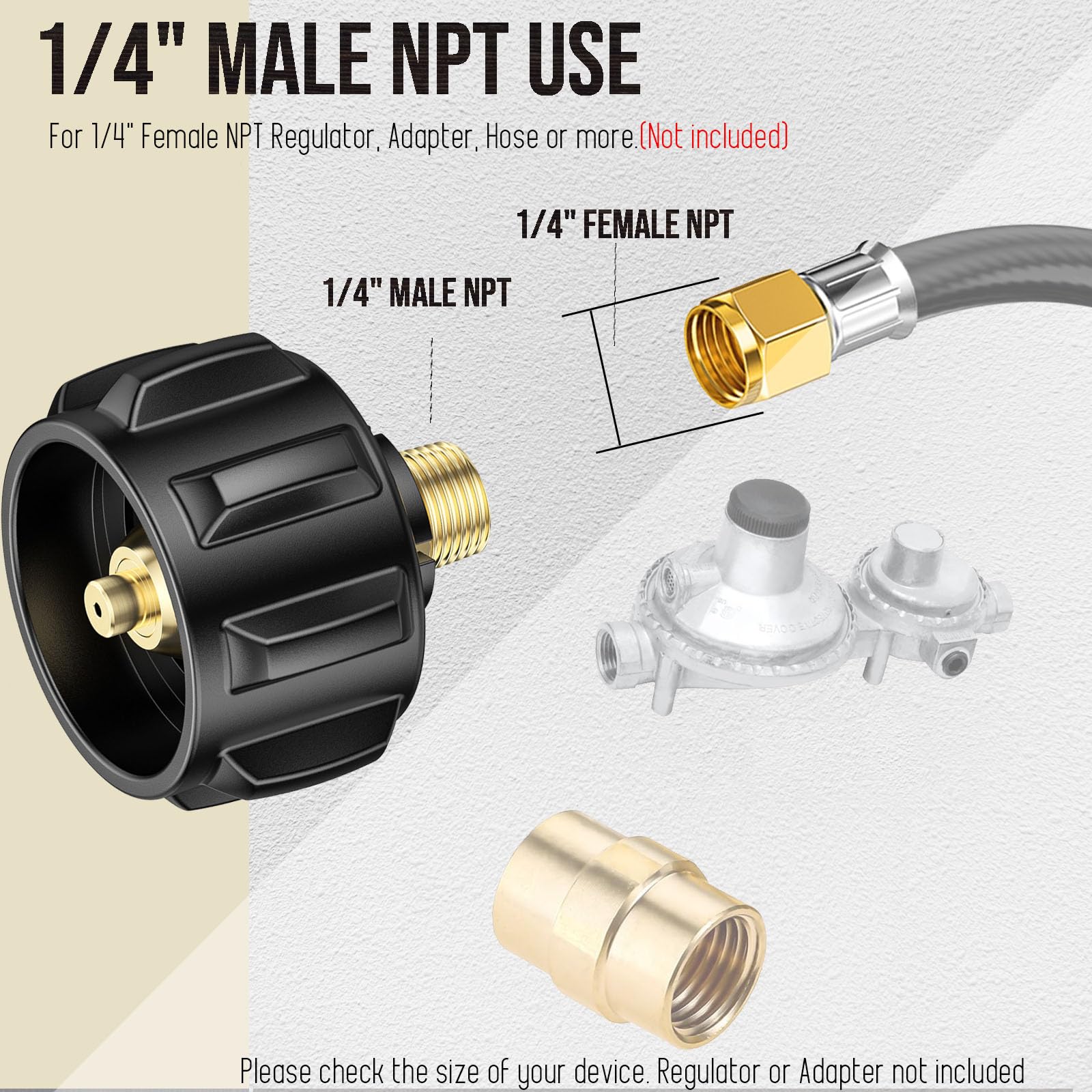 Safety cap on Vieaube propane adapter indicating flow safety.