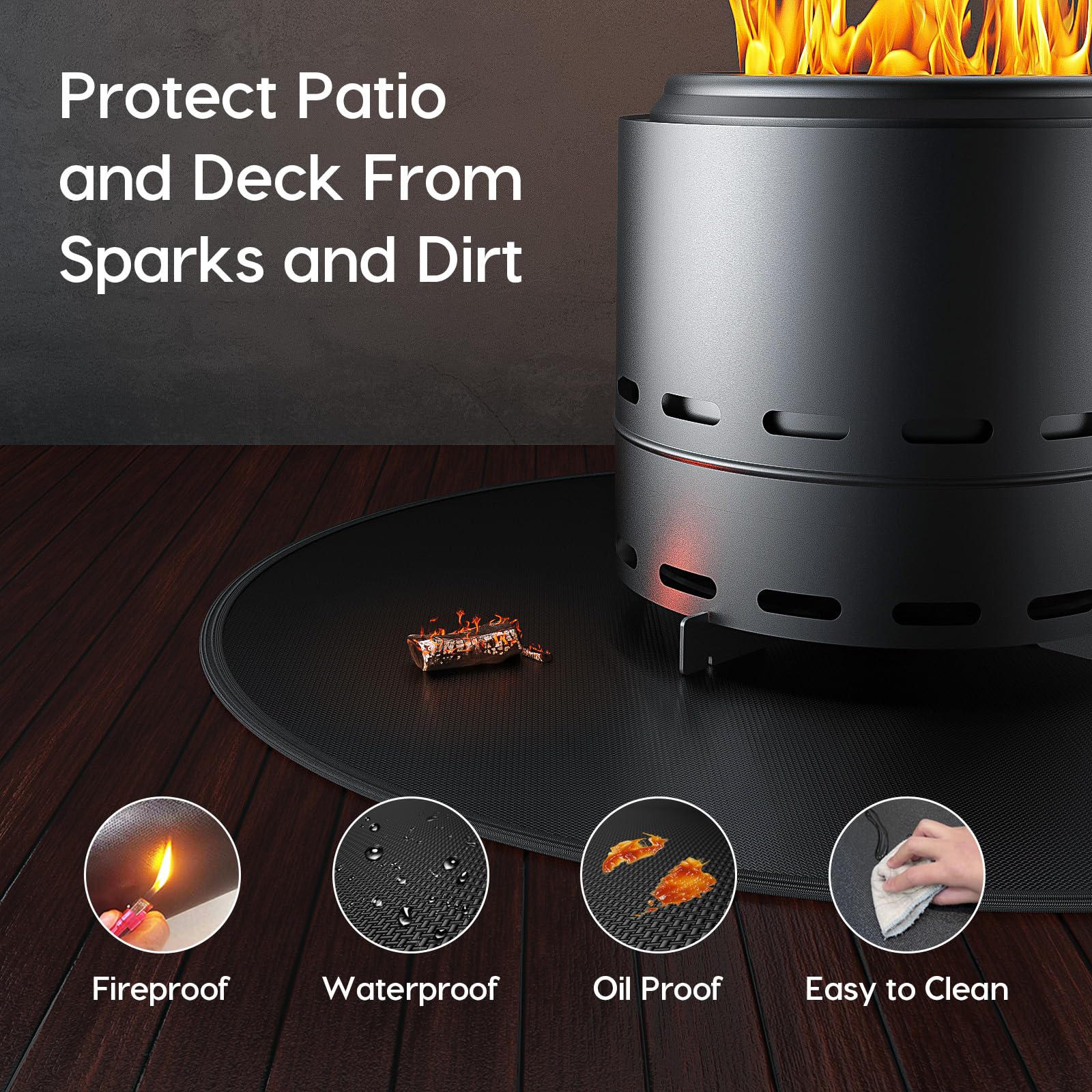 Viesembo waterproof deck protector prevents grease drips during BBQ.