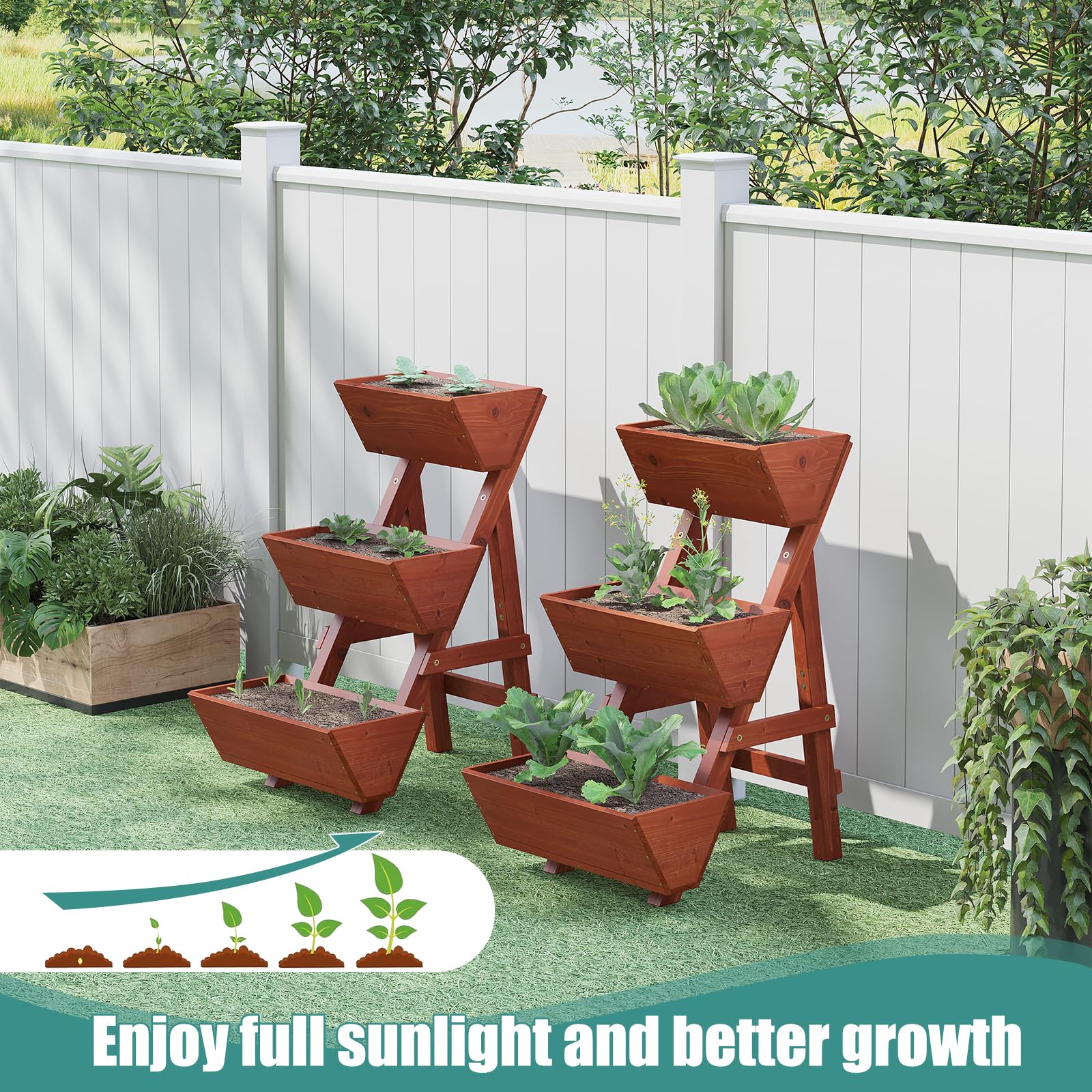 Viewcare indoor outdoor planter box for flowers and greens