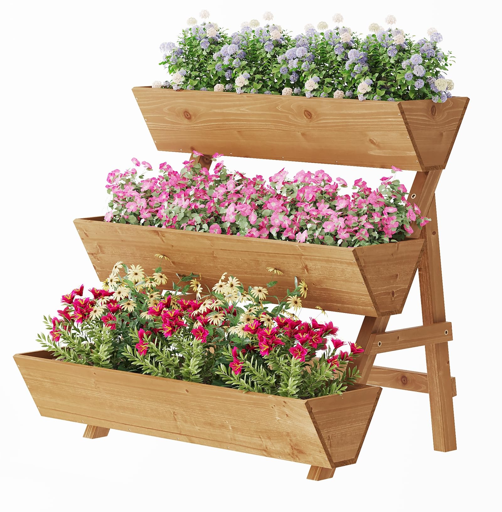 ViewCare raised garden bed with 3-tier vertical layout for space-saving growing
