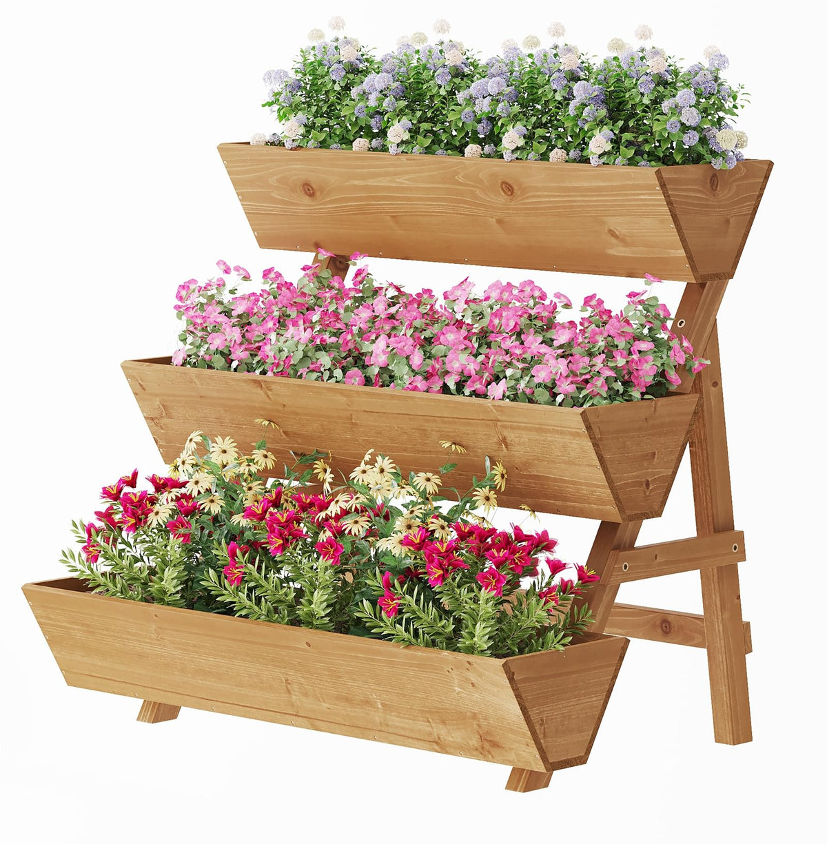 ViewCare raised garden bed with 3-tier vertical layout for space-saving growing