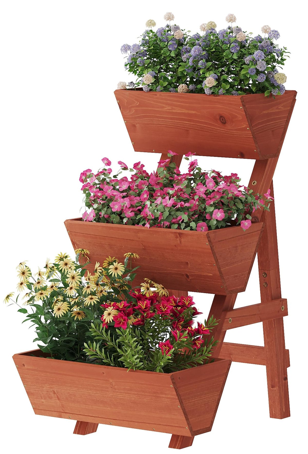 Viewcare raised garden bed with a 3-tier vertical design for space-saving gardening